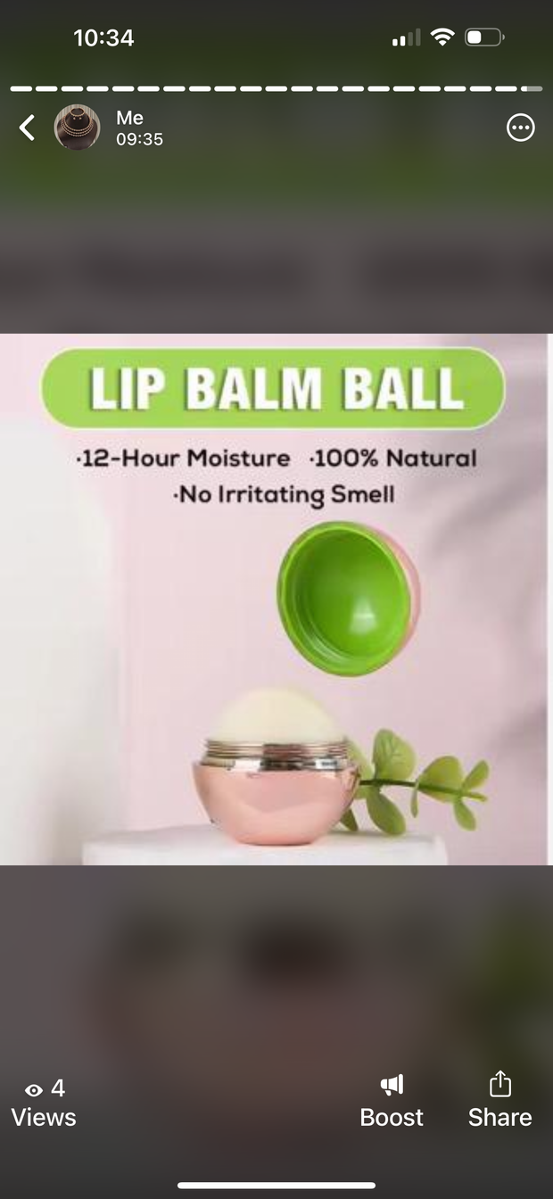 Lip balm in a ball shaped