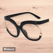 Casual basic colour block leopard resin round frame
