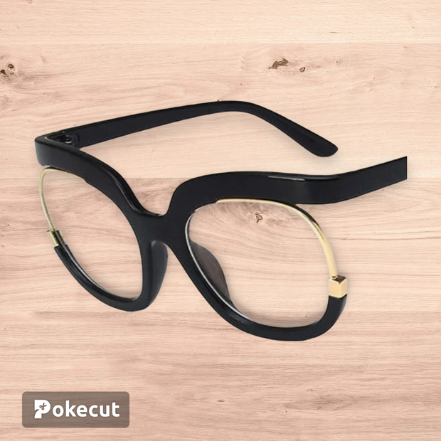 Casual basic colour block leopard resin round frame