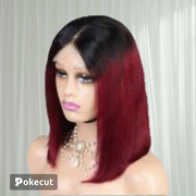 Burgundy 4*4 bob wig