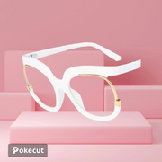 Casual basic colour block leopard resin round frame