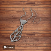 Fashion Bridal Inlay Full Rhinestone Tie Shaped Necklace