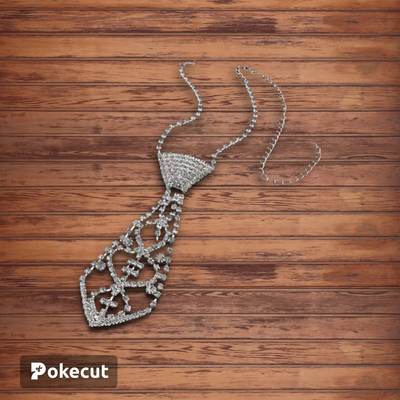 Fashion Bridal Inlay Full Rhinestone Tie Shaped Necklace