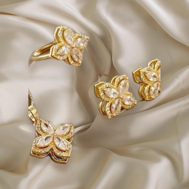 Necklace ring and earrings set