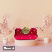 Gold Silver Black Polyester flower shell evening bag