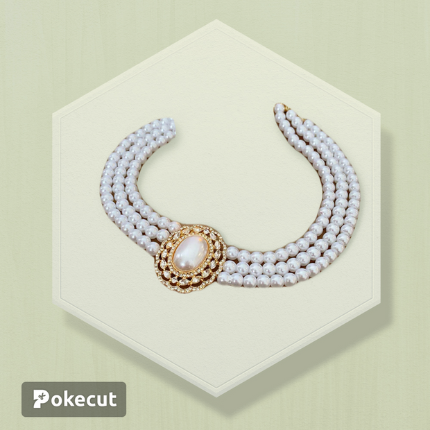 Women luxurious flower plant artificial pearl electroplating jewellery set