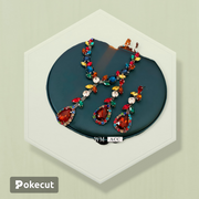Women luxurious droplet bell heart copper electroplating jewellery set